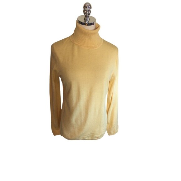 Pendleton Sweater Women's Size Medium Yellow Long Sleeve Merino Turtle Neck - Picture 1 of 7